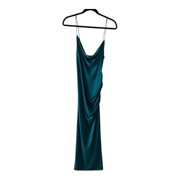 NWT Lovers Friends Teal Evening Gown Spaghetti Side Slit Dress S - Picture 3 of 6